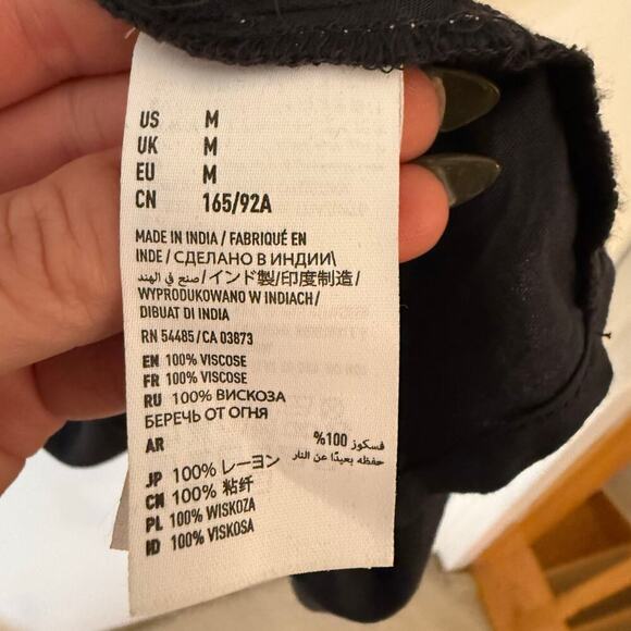 AMERICAN EAGLE Boho Western Slip Babydoll Dress Beaded Neck Y2K Style Blue Sz M - Picture 6 of 6